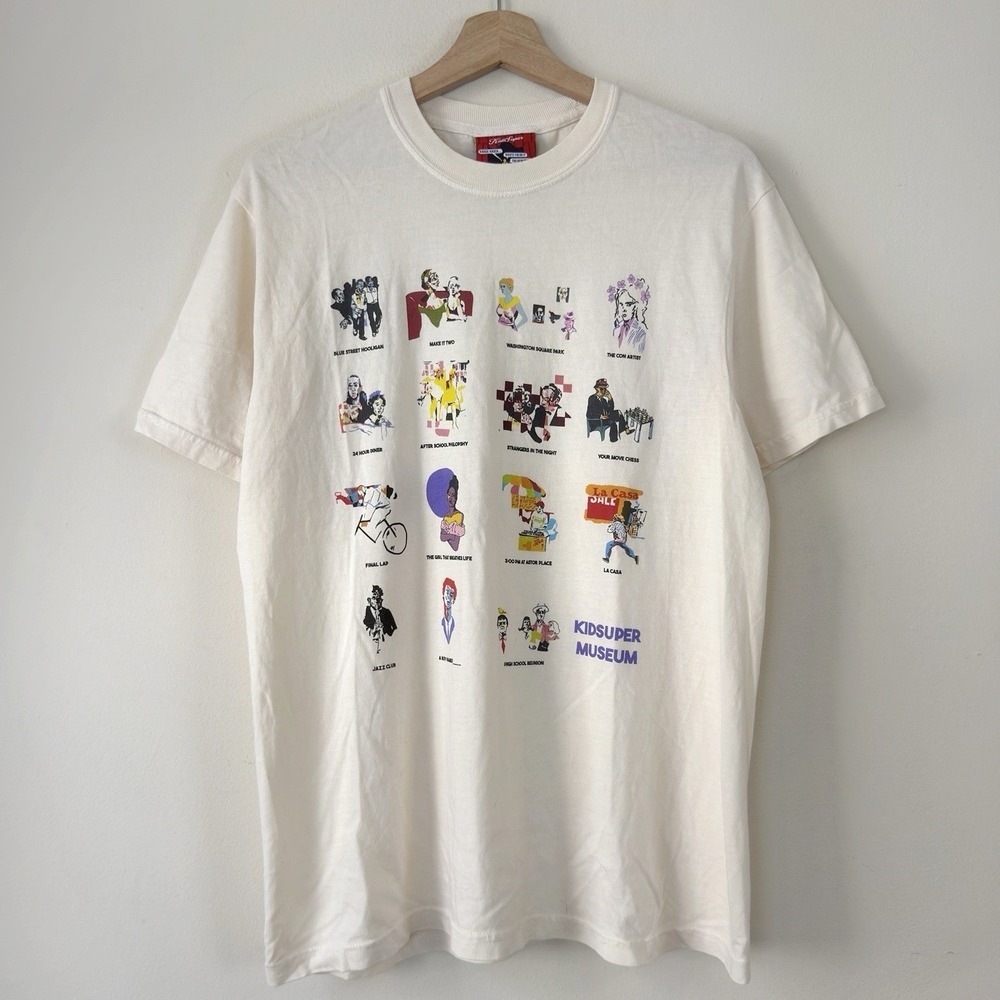 KidSuper Art Graphic Museum Cream White Tee Shirt - Medium